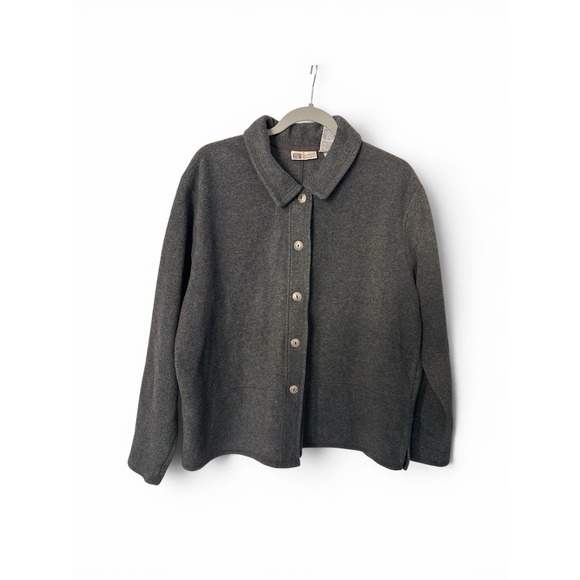 Faded Glory Jackets & Blazers - Faded Glory Women's Fleece Cardigan Jacket L 12/14 Gray Button Front Cozy
